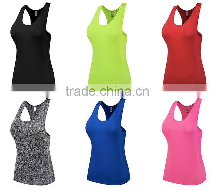 Stylish wholesale polyester fitness womens sport vest tank top