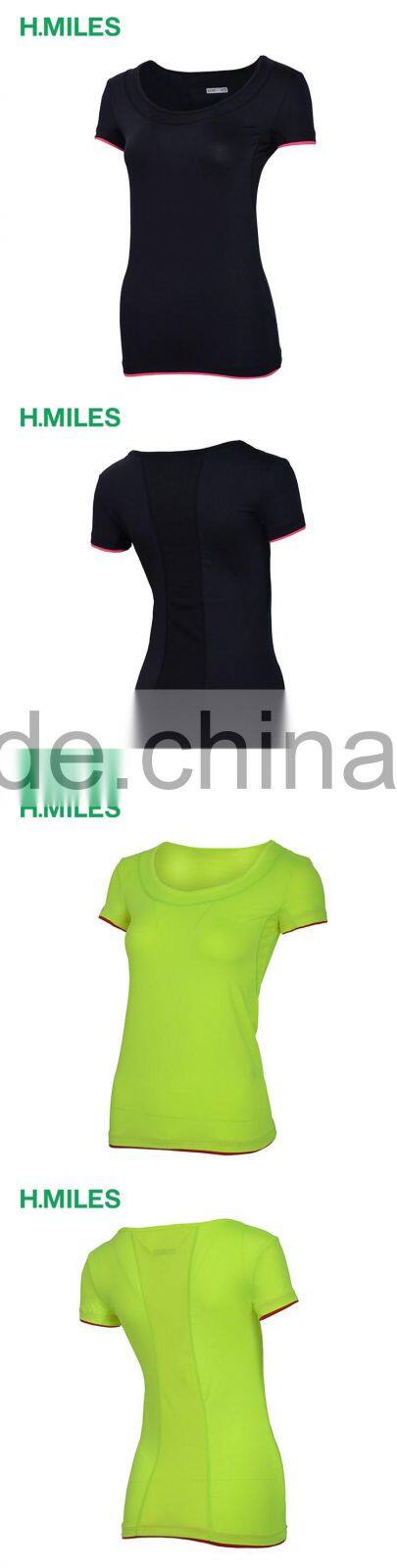 High quality short sleeve clothing sport ladies gym wear womens fitness apparel top