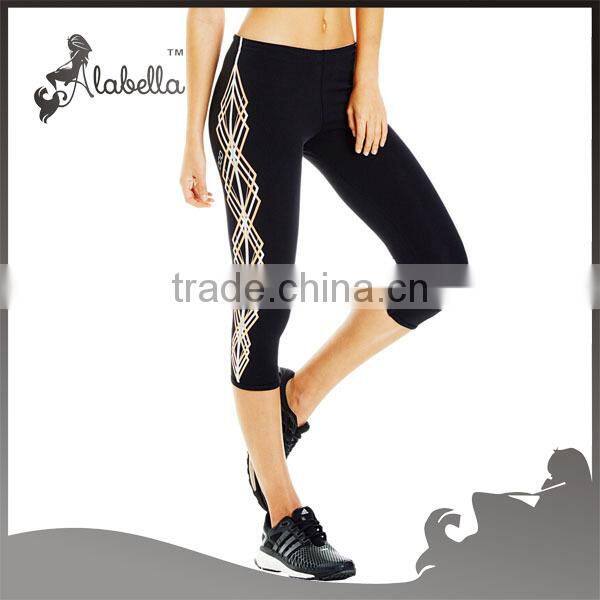 brazilian design sublimation printed seamless gym tight 3/4 capri