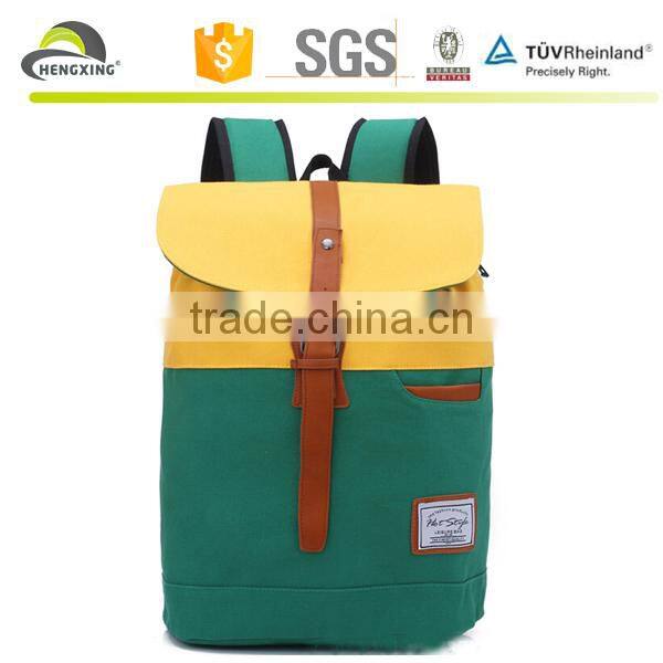 Canvas And Leather Backpack, Stock Backpack, Fashion Backpack