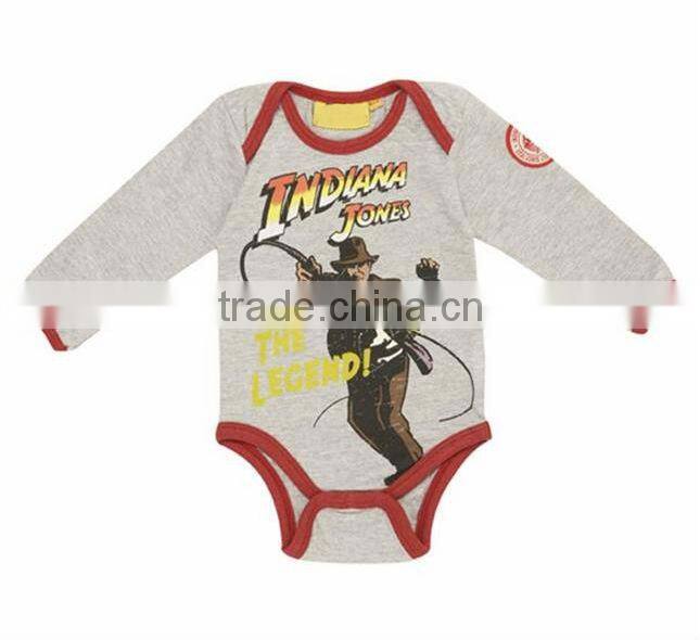 newest fashion Retro Indiana Jones printed baby boys lovely jumpsuit for kids cotton bodysuit
