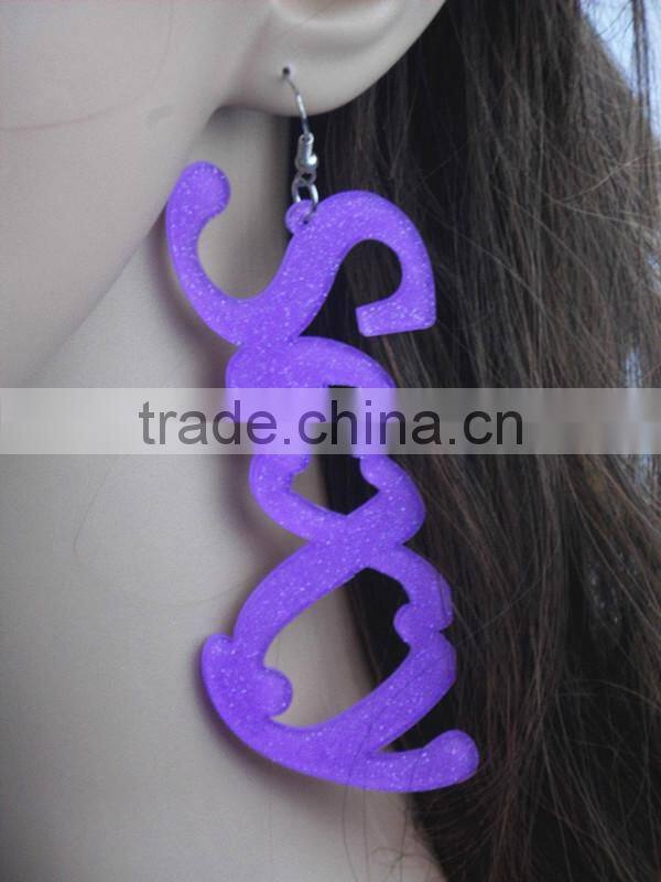 Hip Hop acrylic map earring custom acrylic map earrings 2015 Punk earring jewelry