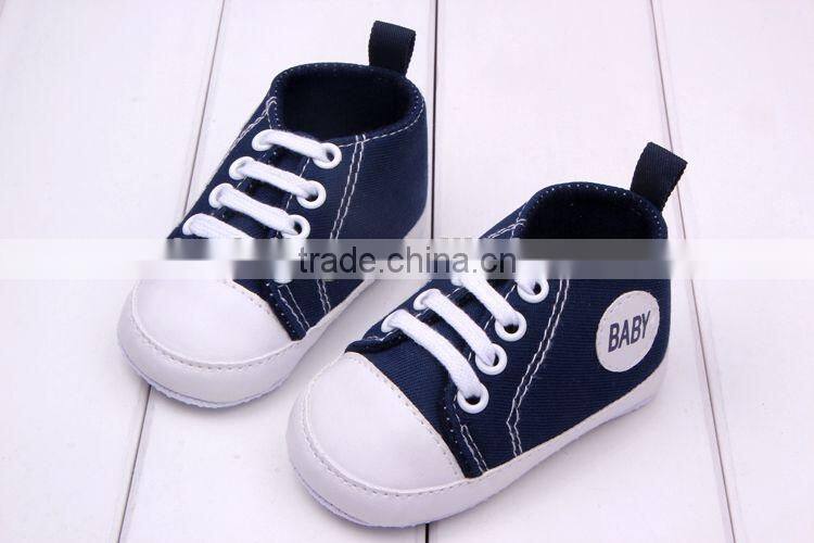 2014 new baby product boys brown cotton baby canvas shoe newborn shoes for boys prewalking