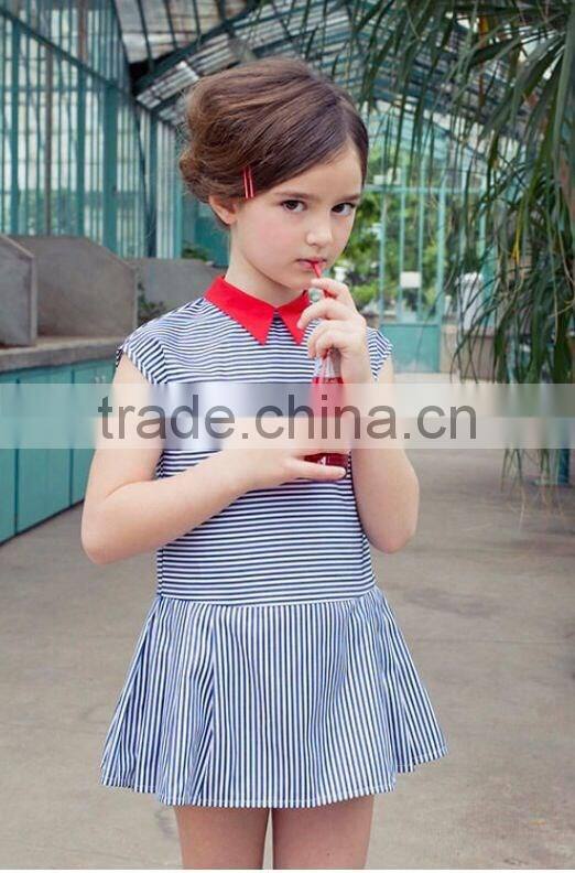 2017 High Quality Kids Clothes Children Short Sleeve Lapel Summer Dress Bbay Girls Dresses