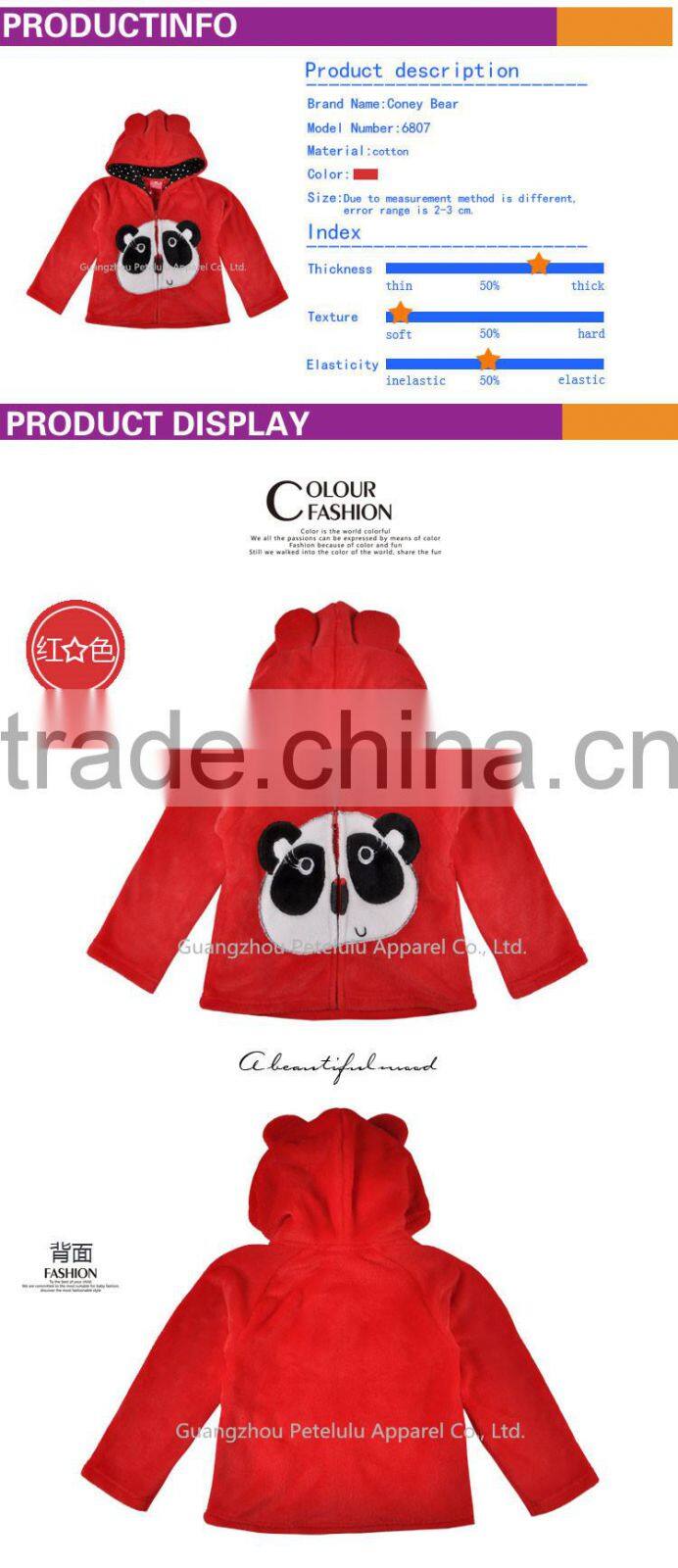 In Stock Kid Jacket Panda Coral Velvet Jacket for 1-6 Years Children Girl