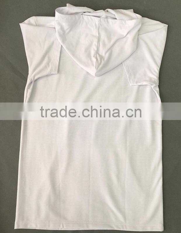 2017 high quality men's white plain short sleeve hoodie the sweatshirt
