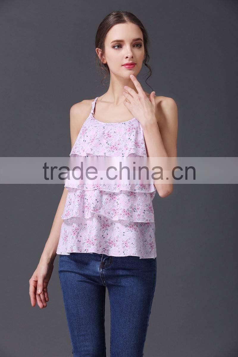 Floral Summer Cotton Maternity Chemise Breastfeeding Vest nursing tanks