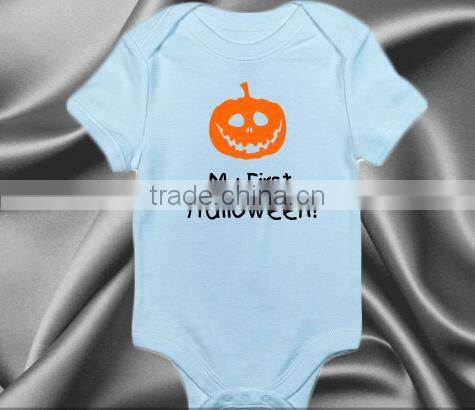 Halloween children cotton orange pumpkin pattern newborn baby unisex bodysuit romper