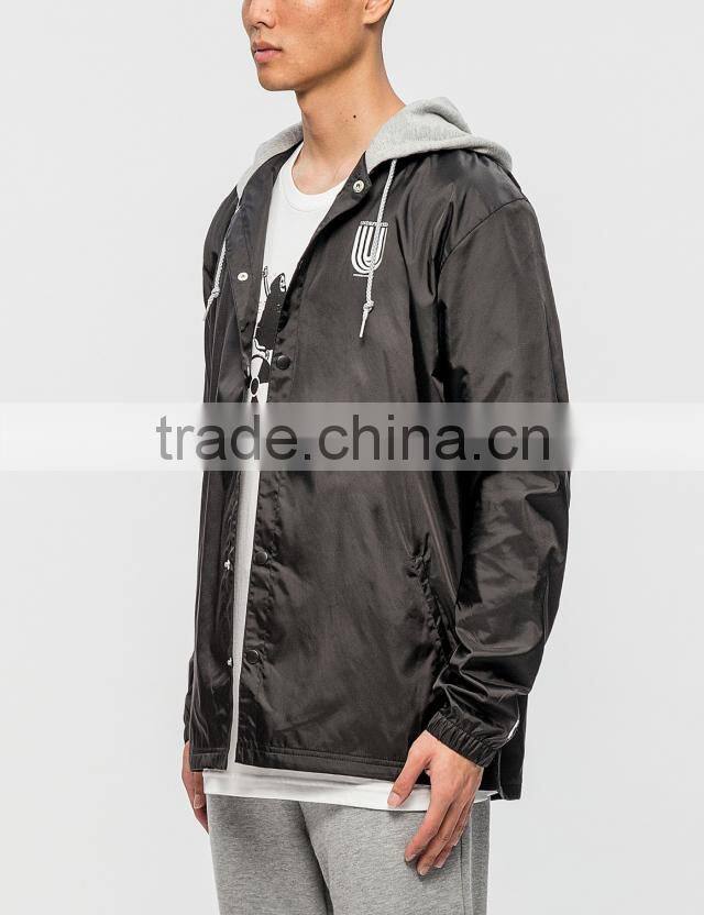 custom plain men no zipper hoodie lightweight windbreaker jacket