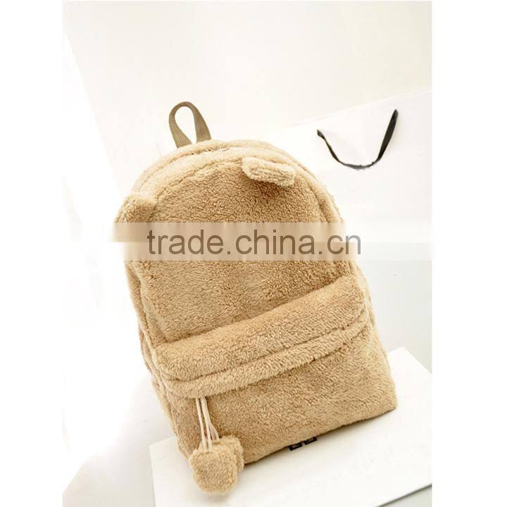2014 Women's Young Cute Plush Bag Backpack College Campus Book Bear Backpack SV010095#