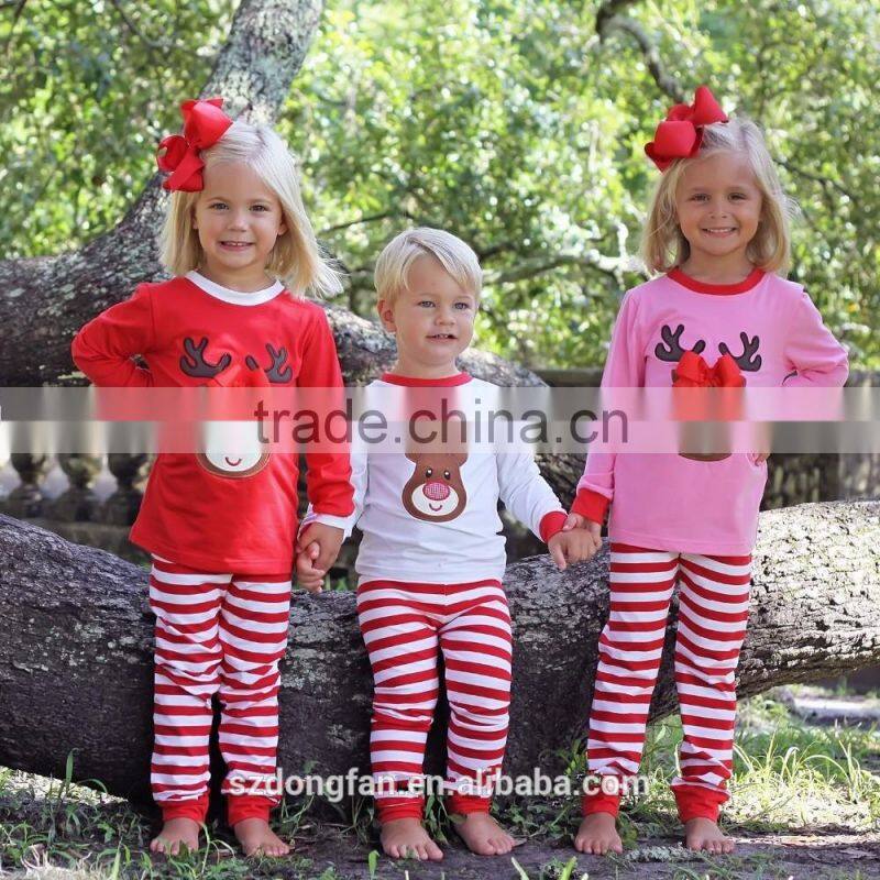 Wholesale Christmas Pajamas Clothing Children Reindeer Nightgown Boys And Girls Cute Sleepwear