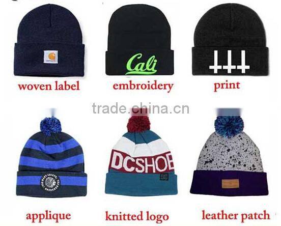 Mix color yarn wholesale slough grey knitted beanie hat