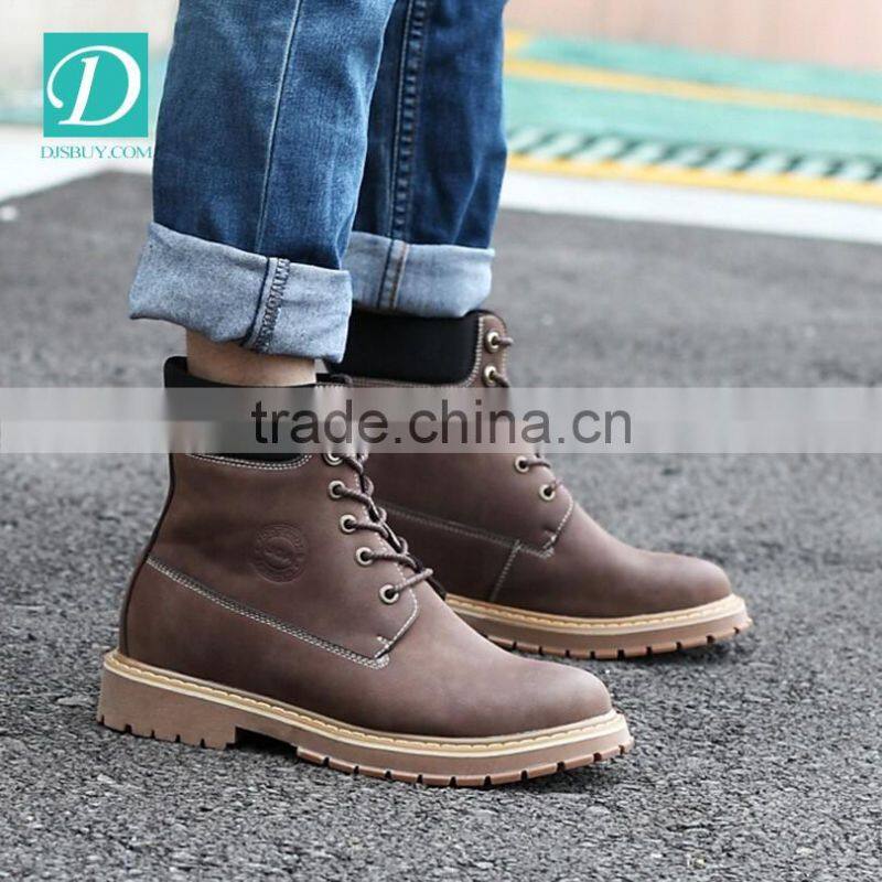 Winter Casual Bootsace Up Walking Flat Men Boots