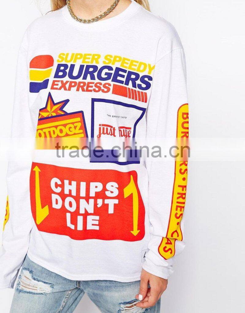 Fats Food Long Sleeve T-Shirt With Chips Don't Lie Print China supplier