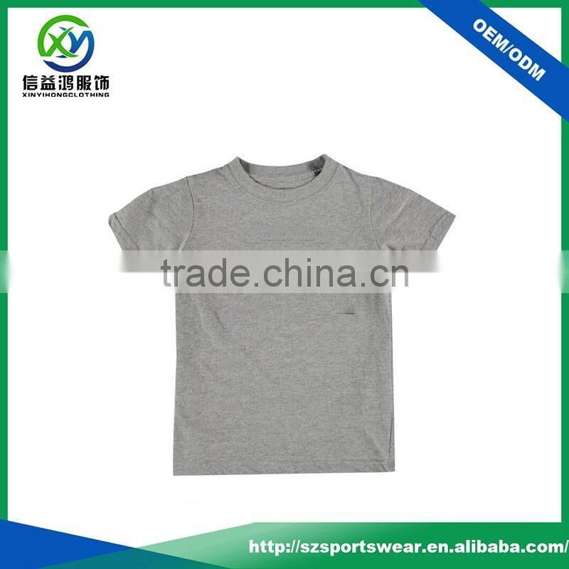 OEM High Quality Cotton Kids Sport T shirt In Grey