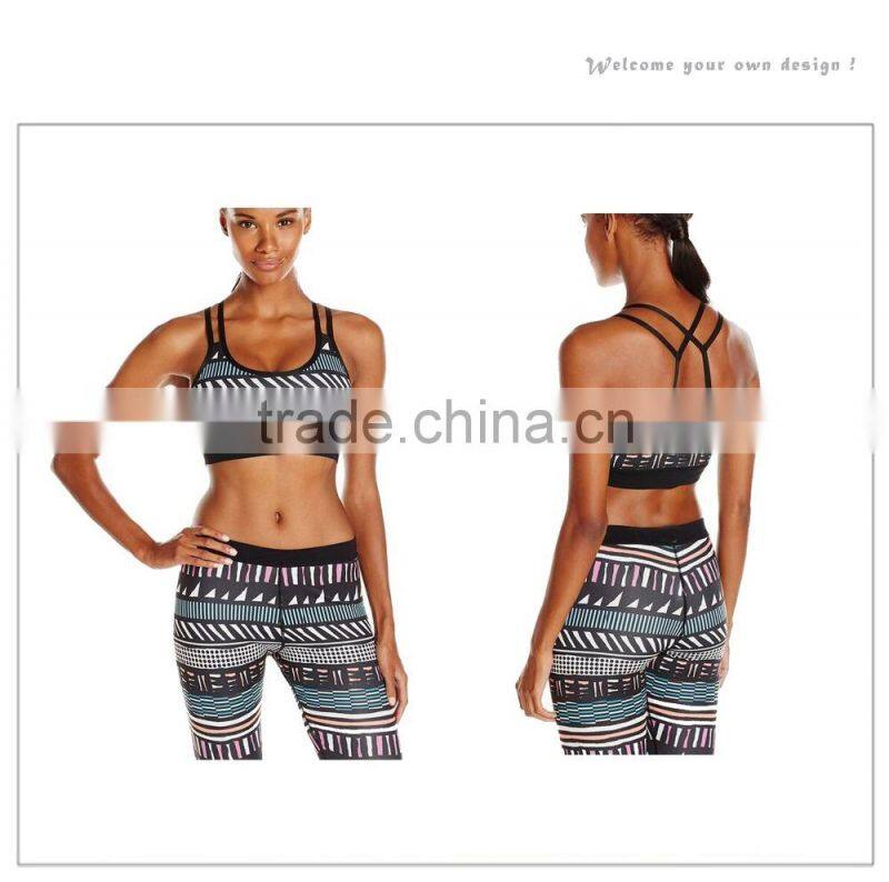Wholesale New Fashion Women Yoga Suit Pants Sports Bra Sportswear Set