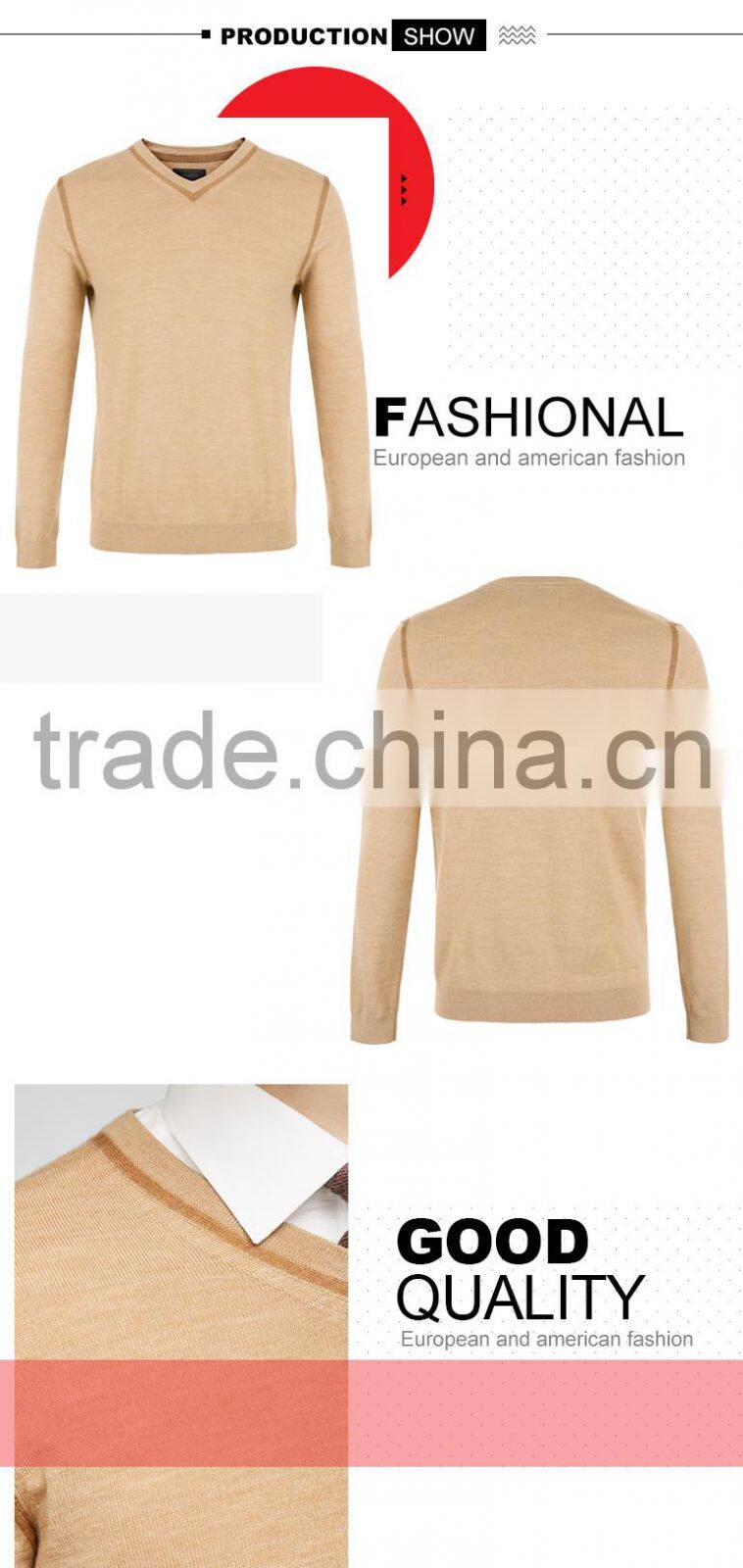 Men's formal v-neck plain school uniform pullover sweater with custom wholesale