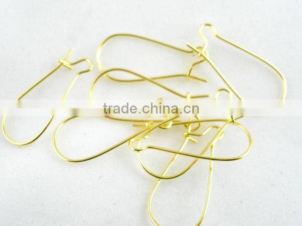 250PCs Gold Plated Ear Wires 24x11mm