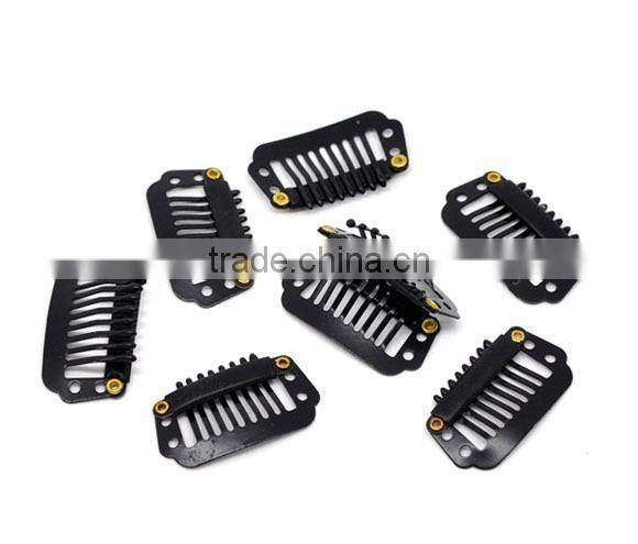 Black Comb Shaped Snap Hair Clips 2.8x1.6cm