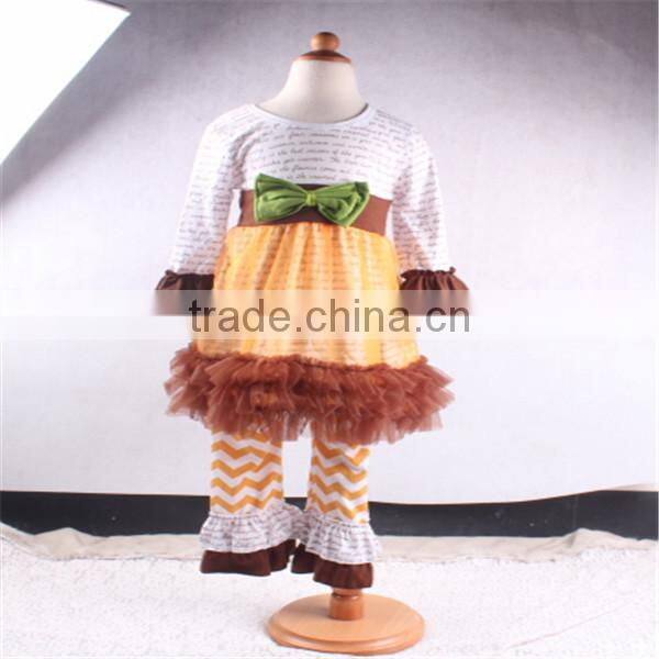 Yiwu Children Christmas Costumes For Babies Long Sleeve Polka Dots Top And Ruffle Casual Pant Kids Clothes Hot Sale Suppliers