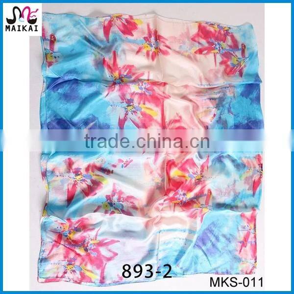Factory price 2016 new design 100 silk head scarf