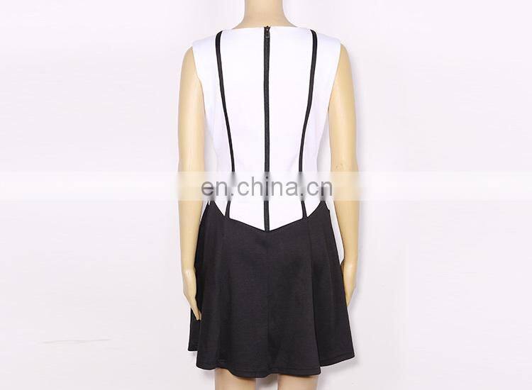 2016 latest design fashion casual lined sleeveless women dress