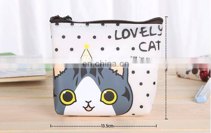 New 2017 Women Cute Cartoon Cat Coin Purse PU Leather Wallet Pouch Bag Kids Keychain Card Holder Bag For children Gift