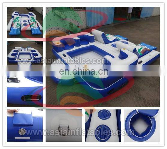 Floating Water Lounge Raft inflatable swimming looating island inflatable water floating bar with tent