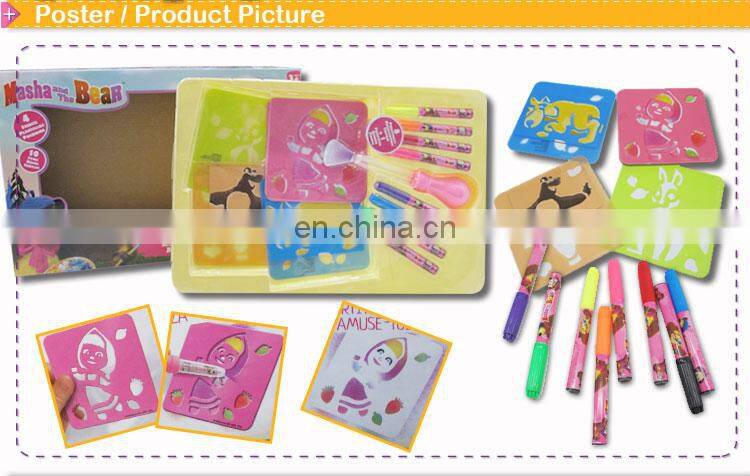 Activity Colorful Spray Markers and Paint with Stencil Art