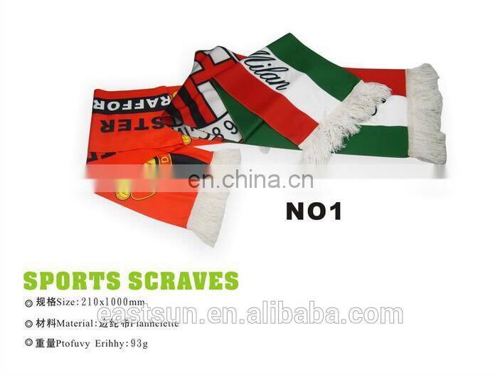Polyester kintted football fan scarf