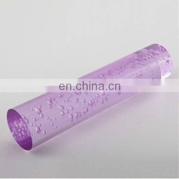 led light purple clear cast acrylic bubble rod