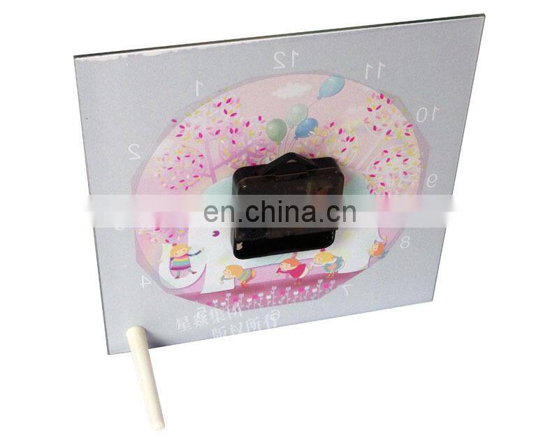 Glass Frame Clock with Stand blank sublimation glass photo frame with clock