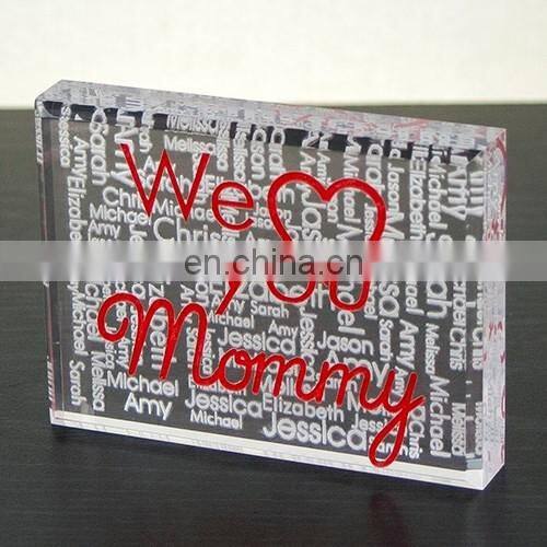 Engraved Love Established Acrylic Keepsake,Paperweight Keepsake stands