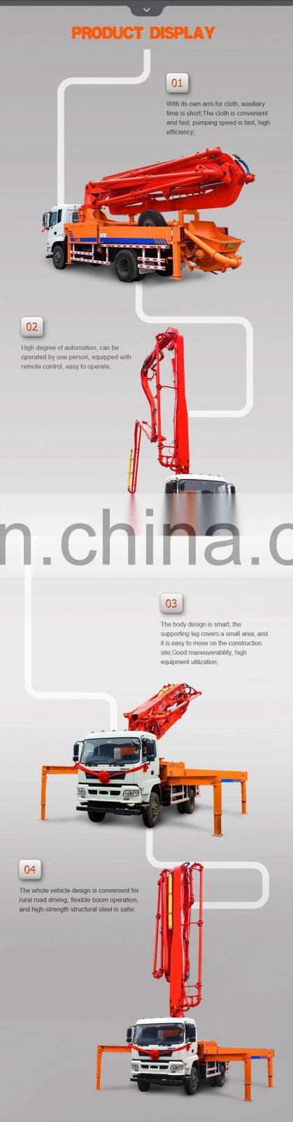 Engineering used small boom concrete pump truck with Dongfeng chassis