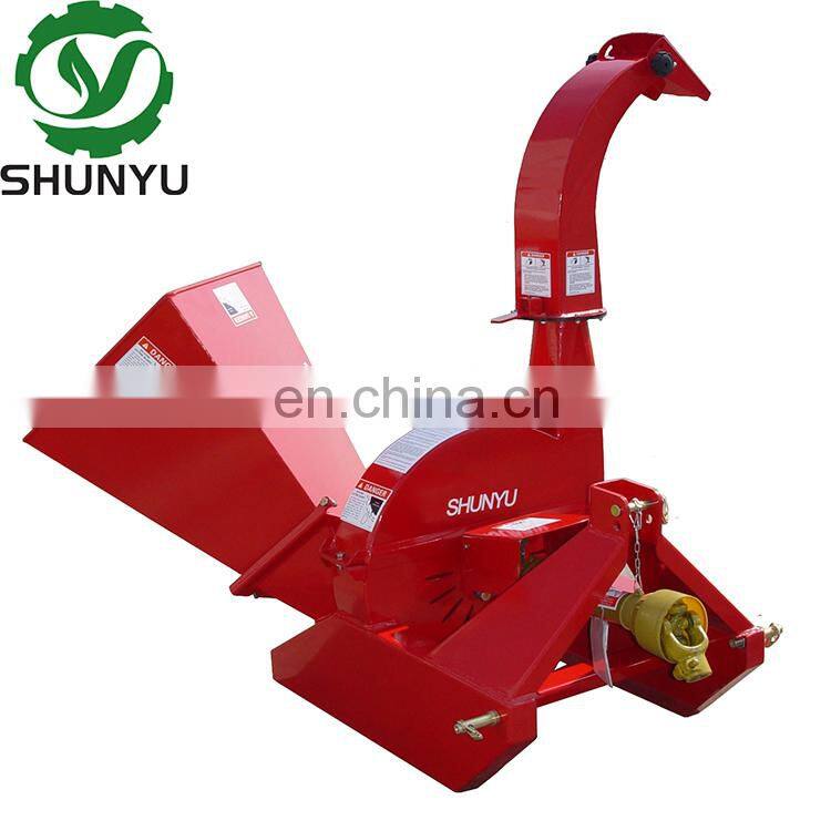 PTO driven wood chipper shredder for farm tractor
