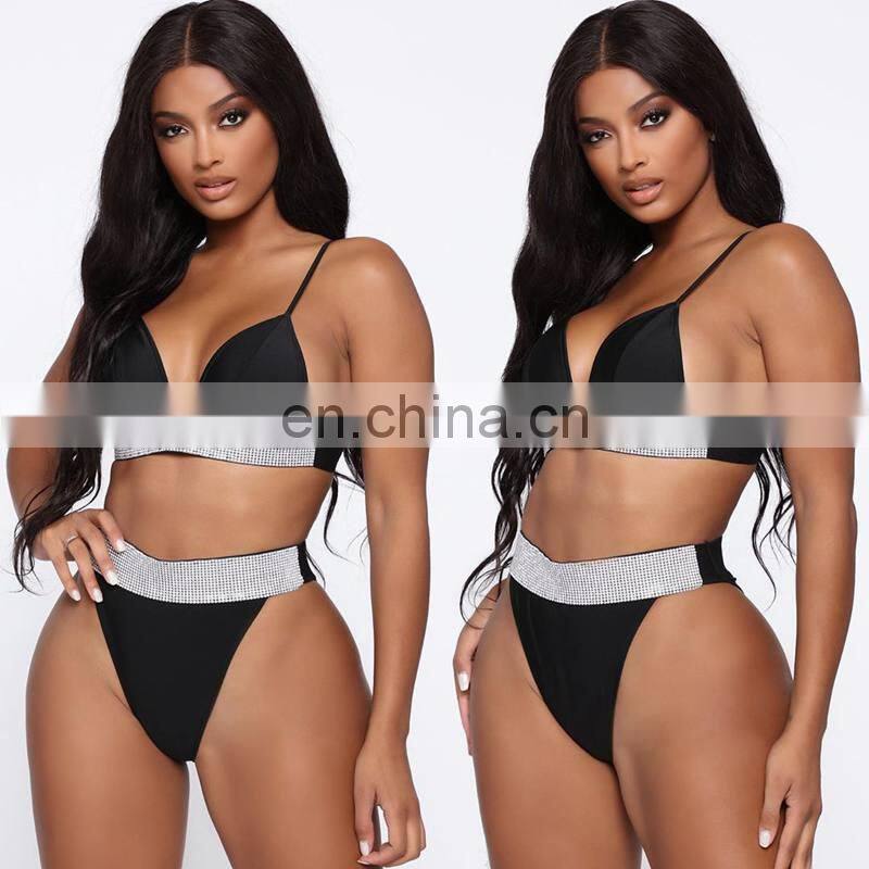 Fantoye Summer Shiny Beachwear Bikini Women Sequin Patchwork 2019 New Two Piece Bikini Sets Fashion Lady Swimming Bathing Suits