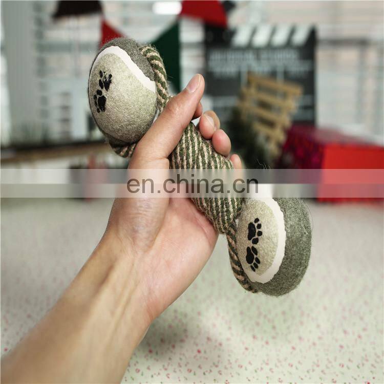 Durable Handmade Knitted dumbbell large pet toys dog