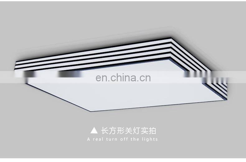 Black and white striped square ceiling lamp acrylic living room lamp