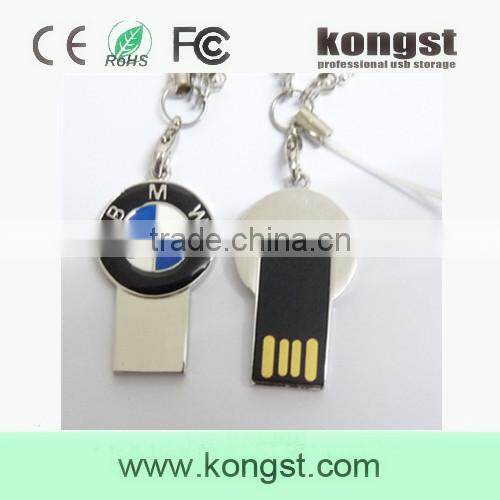OEM car logo custom shape usb stick,metal mini usb with full capacity from shenzhen supplier