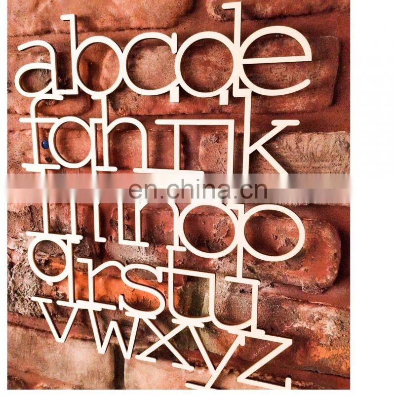 INS simple 26 wooden letters hanging flag party pull flag children's room decoration hanging wall photography props