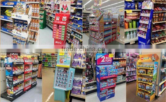 Supermarket promotion Corrugated cardboard display case stand