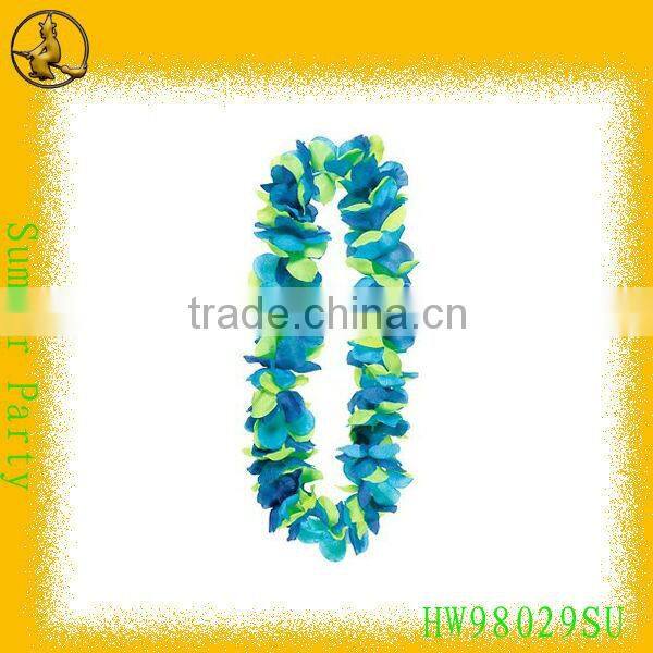 Blue Fashion Polyester Hawaii Flower Leis Made in China