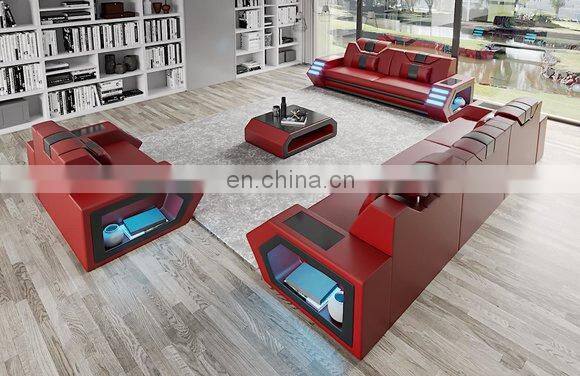 Modern LED light living room sofa Modern design set furniture sectional Sofa
