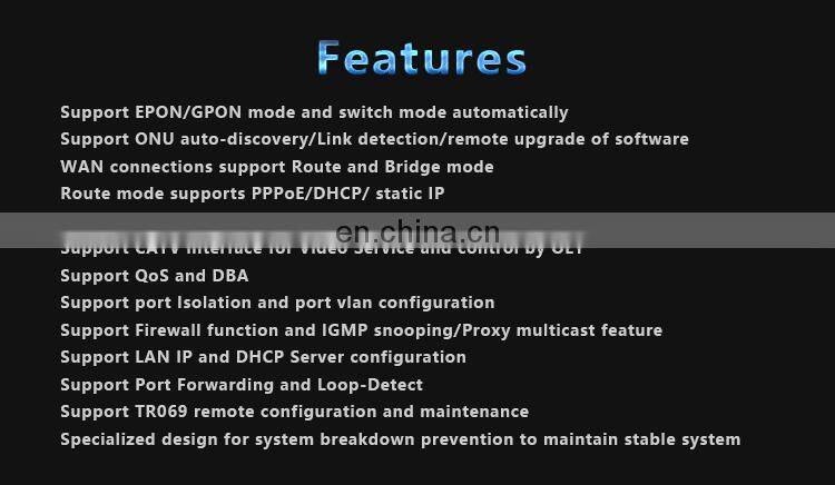 1GE+1FE+CATV new 2.4GHz 5dBi onu iptv wifi epon gpon xpon onu ont with wifi catv