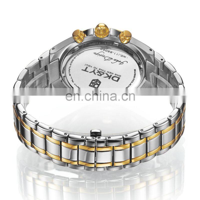 2019 luxury all stainless steel 3 eyes watch for couple watch