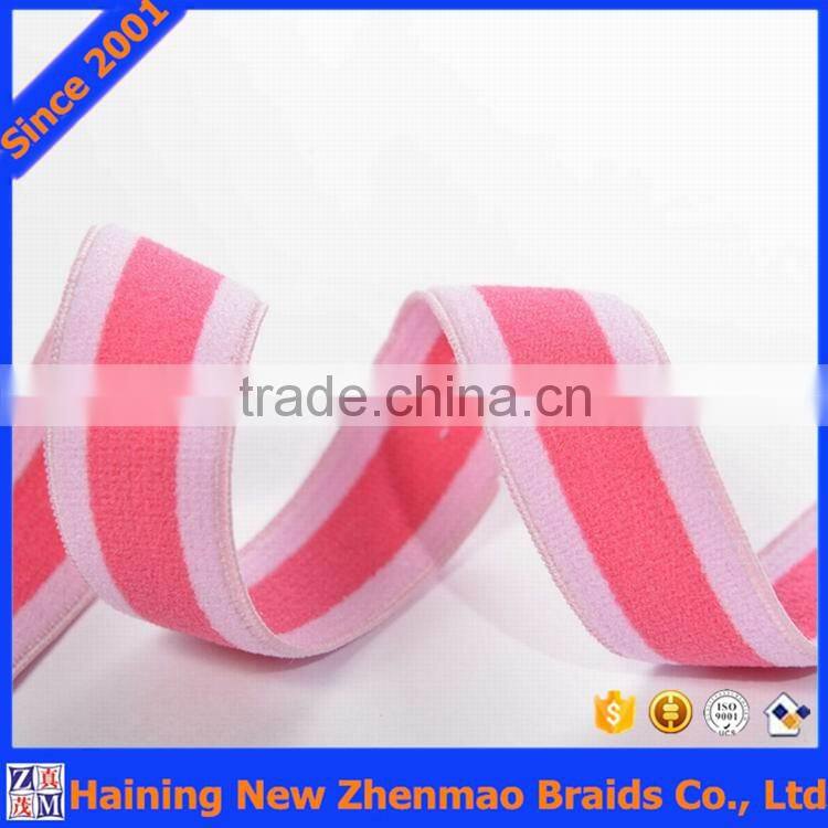 Fashion striped elastic webbing for belt