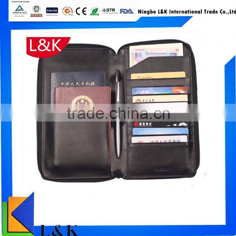 Custom passport organizer/ leather travel wallet