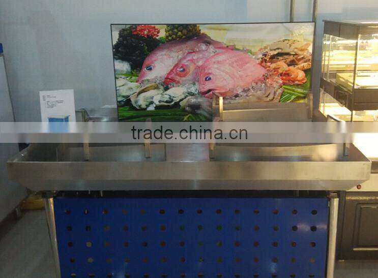 APEX custom make stainless steel ice fish display table