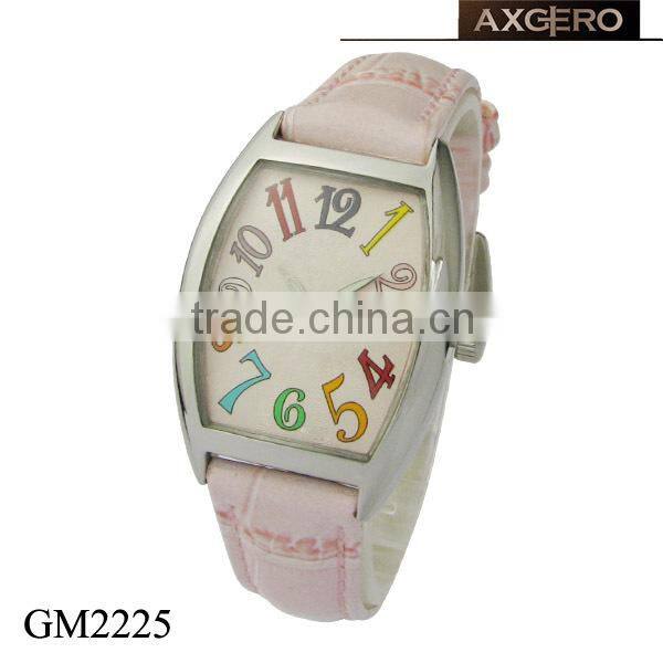 leather strap square unisex quartz teenage fashion watches