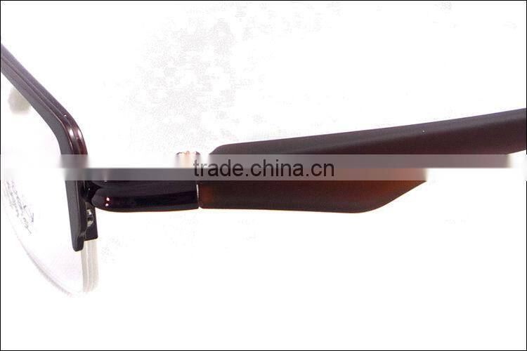 Fashion design half rim metal TR90 men eyeglasses frame